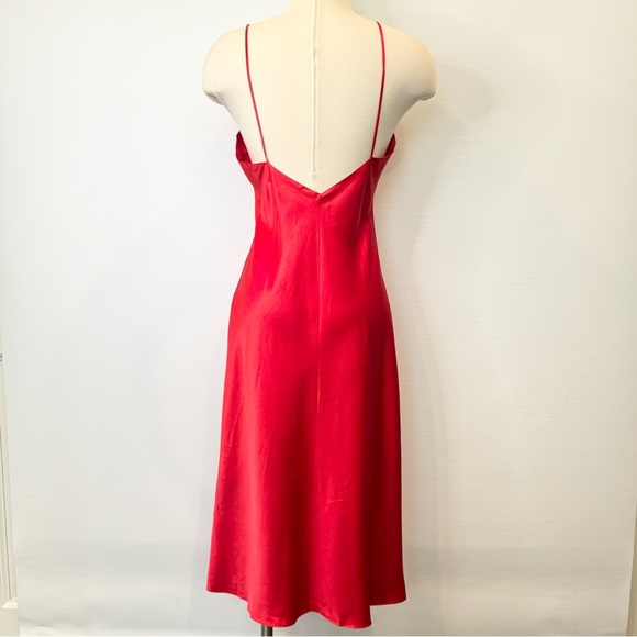 90s Victoria’s Secret Silk Cherry Red Vintage NWT NOS Midi Slip Dress M - Picture 8 of 9